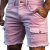 Retro Pink Denim Cargo Shorts for Women – Fast 24-Hour Shipping, Fashionable Summer Short Pants