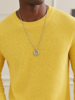 Yellow Long Sleeve Round Neck Sweater for Women – Minimalist Fashion Knit Pullover