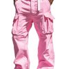 Men's Pink Casual Pants with Multiple Pockets – Fast 24-Hour Shipping