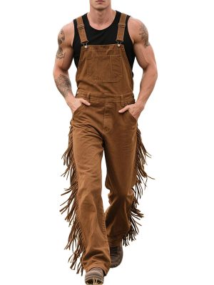 Men's Western Tassel Overalls - Fast 24-Hour Shipping