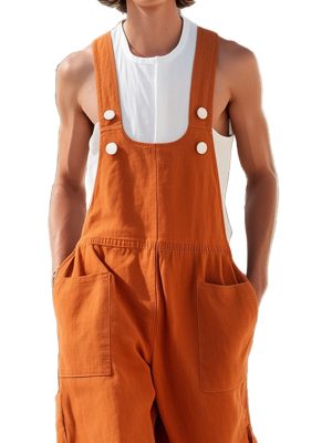 Men's Cotton-Linen Casual Jumpsuit with Multiple Pockets – Fast 24-Hour Shipping