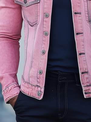 Stylish Pink Denim Jacket for Women – Fast 24-Hour Shipping, Trendy Casual Outerwear