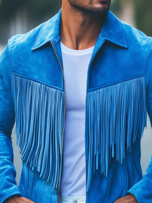 Stylish Fringed Suede Jacket for Women – Fast 24-Hour Shipping, Premium Leather Look