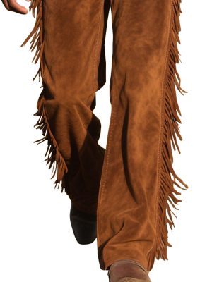 Men's Vintage Suede Western Tassel Pants – Fast 24-Hour Shipping