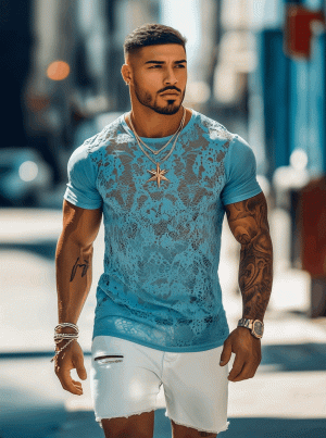Retro Lace Short Sleeve T-Shirt – Breathable Cotton Tee with 24-Hour Fast Shipping