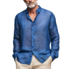 Men's Lightweight Slub Linen Long Sleeve Shirt for Summer – Breathable, Wrinkle-Resistant, Fast 24-Hour Shipping