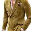 Vintage Velvet Double-Breasted Blazer with Lapel & 3 Pockets – Ships in 24 Hours