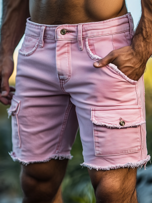 Retro Pink Denim Cargo Shorts for Women – Fast 24-Hour Shipping, Fashionable Summer Short Pants