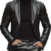 Men's Casual Leather Jacket with Lapel & 3 Pockets – Fast 24-Hour Shipping