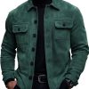 Men's Vintage Suede Jacket with Lapel & Double Pockets – Fast 24-Hour Shipping