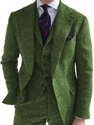 Men's Herringbone Tweed Blazer – Double-Sided Casual Jacket with 24-Hour Shipping