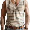 Men's Vintage Colorful Striped V-Neck Tank Top – Retro Casual Sleeveless Shirt