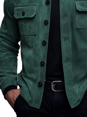 Men's Vintage Suede Jacket with Lapel & Double Pockets – Fast 24-Hour Shipping