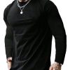 Men's Solid Color Long Sleeve Round Neck T-Shirt – Casual Cotton Tee for Everyday Wear