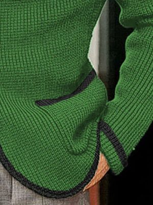 Men's Casual Knitted Cardigan with Contrast Lapel & Double Pockets – Ships in 24 Hours