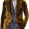British Style Velvet Blazer for Men – Two-Button Casual Lapel Jacket with 24-Hour Shipping