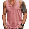 Men's V-Neck Cotton Tank Top – Lightweight Solid Color Casual Sleeveless T-Shirt for Summer
