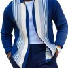 Striped Knit Cardigan with Lapel & Buttons – Casual Lightweight Sweater, Ships in 24 Hours