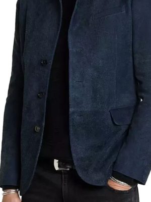 Men's Vintage Wool Blazer - Single Breasted Casual Jacket with 24-Hour Shipping