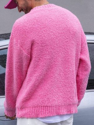 Men's Loose Knit Cardigan – Single-Breasted, Double-Pocket Casual Sweater with 24-Hour Shipping