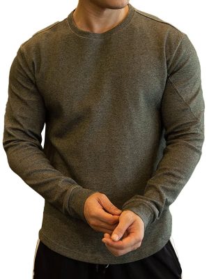 Men's Classic Solid Color Long Sleeve T-Shirt – Comfortable Round Neck Casual Tee for Everyday Wear