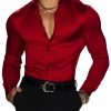 Retro Red Long Sleeve Shirt for Men - Fast 24-Hour Shipping