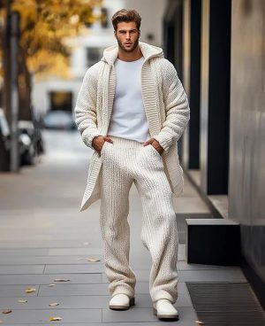 Men's Casual Loose-Fit Solid Knit Pants - Fast 24-Hour Shipping