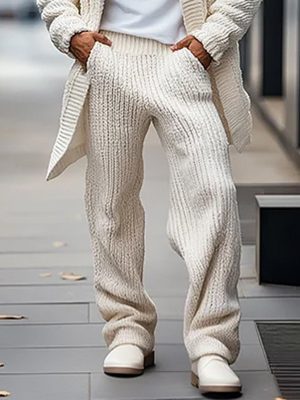 Men's Casual Loose-Fit Solid Knit Pants - Fast 24-Hour Shipping