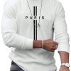 Men's Casual Long Sleeve Round Neck T-Shirt with Letter Print - Everyday Comfort Fit