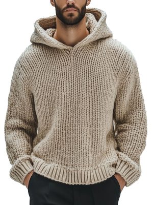 Men's Vintage Knit Hoodie Sweater – Fast 24-Hour Shipping