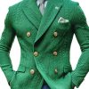 Men's Double-Breasted Cable Knit Cardigan Blazer – Stylish Lapel Knit Blazer with 24-Hour Shipping