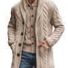 Men's Casual Knitted Cardigan with Notched Lapel – Mid-Length Lightweight Sweater for Men (Ships in 24 Hours)
