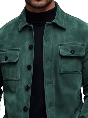 Men's Vintage Suede Jacket with Lapel & Double Pockets – Fast 24-Hour Shipping