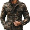 Men's Vintage Camo Jacket with Multiple Pockets & Zipper Closure – Fast 24-Hour Shipping