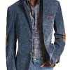 Vintage Herringbone Suede Blazer with 3 Pockets – Casual Jacket, Ships in 24 Hours