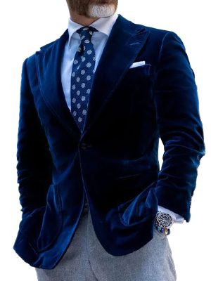 Retro Velvet Blazer with Multiple Pockets – Fast 24-Hour Shipping