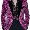 Men's Pink Leopard Print Velvet Blazer – Stylish Fashion Blazer with 24-Hour Fast Shipping