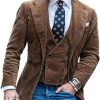 Retro Corduroy Blazer for Men - Solid Color Casual Jacket with 24-Hour Shipping