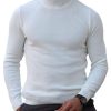 White Turtleneck Knit Pullover Sweater – Fast 24-Hour Shipping, Versatile Casual Fit