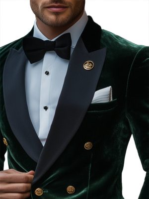 Men's Vintage Velvet Double-Breasted Blazer – Fast 24-Hour Shipping