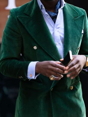 Retro Gold Velvet Blazer - Solid Color Double-Breasted Casual Jacket with 24-Hour Shipping