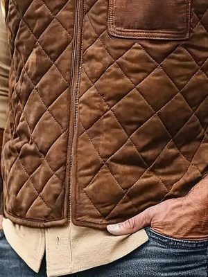 Vintage Quilted Vest with Stand Collar and Zipper – Fast 24-Hour Shipping