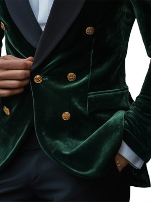 Men's Vintage Velvet Double-Breasted Blazer – Fast 24-Hour Shipping