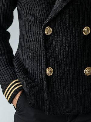 Business Double-Breasted Knit Cardigan for Men – Fast 24-Hour Shipping
