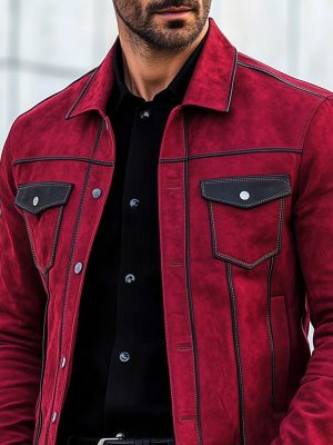 Vintage Suede Jacket with Multiple Pockets – Fast 24-Hour Shipping
