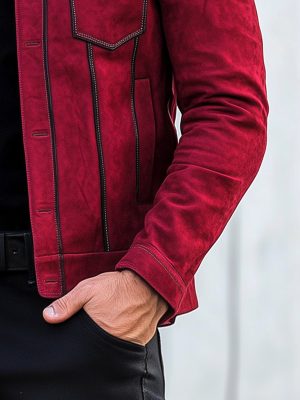 Vintage Suede Jacket with Multiple Pockets – Fast 24-Hour Shipping