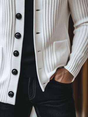 Casual Stand Collar Knit Cardigan with Button Front – Fast 24-Hour Shipping