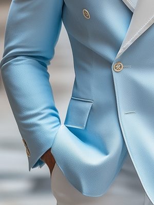 Men's Vintage Blue Blazer – Fast 24-Hour Shipping, Classic Fit Wool Blend Suit Jacket